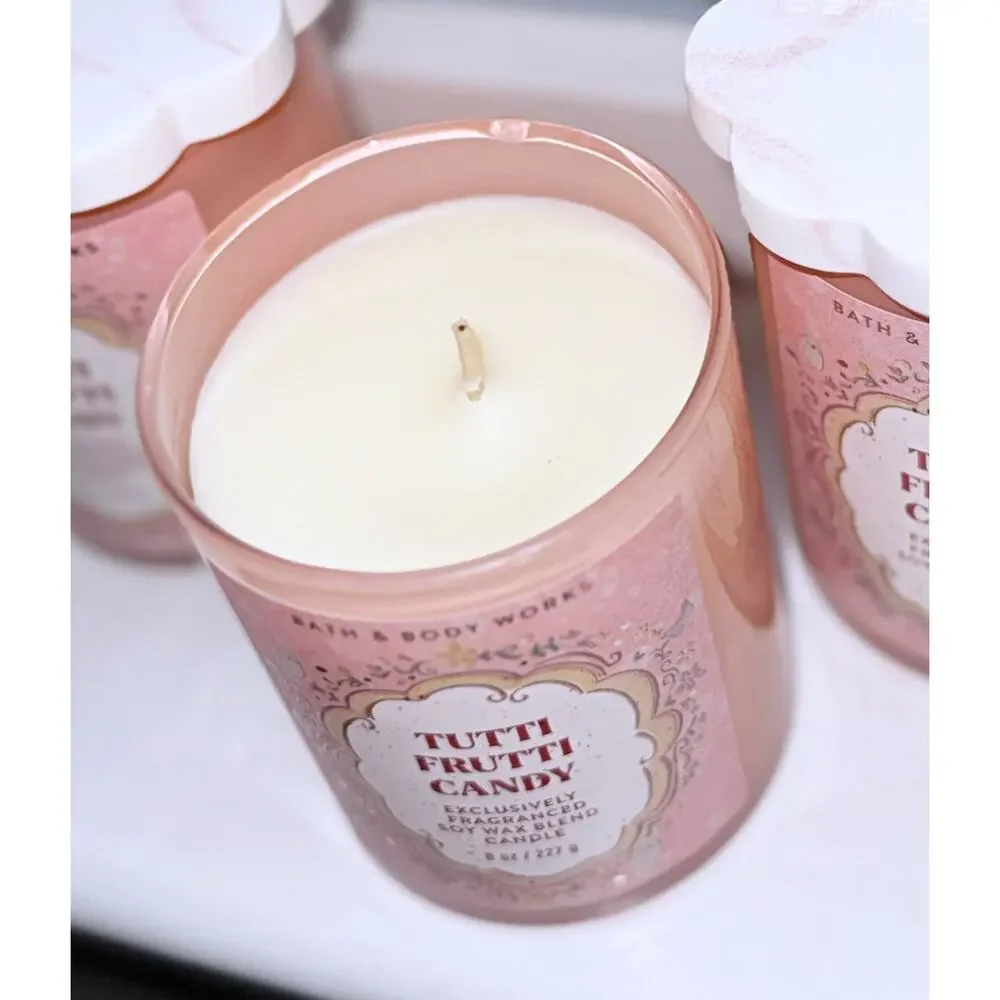 Lot of 3 Bath & Body Works Tutti Frutti Candy Single Wick Candle